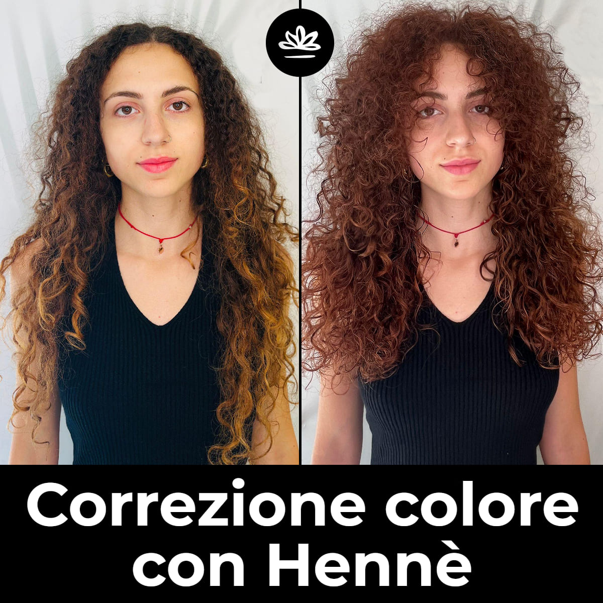 Correzione colore henne capelli ricci Bari Puglia